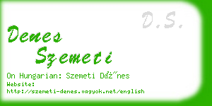 denes szemeti business card